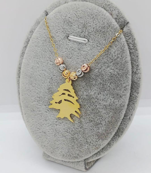 18ct gold plated tree necklace